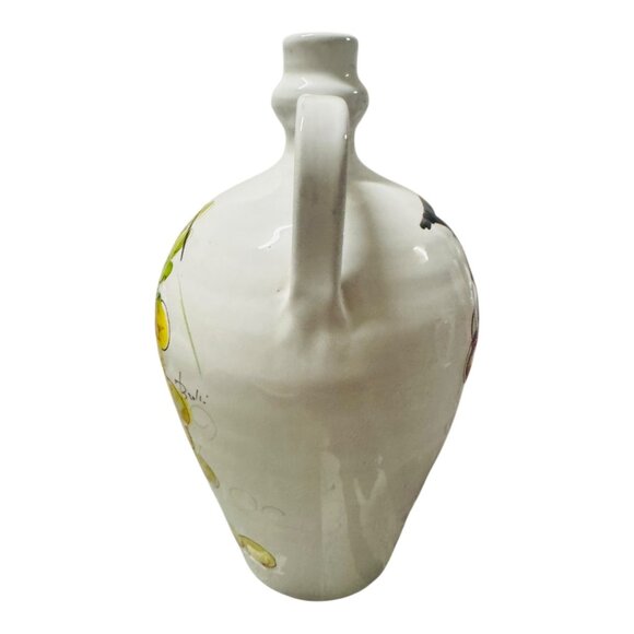 Hand-Painted Italian Ceramic Vase With Grape Design By Biolli & Tomasco - Picture 4 of 10